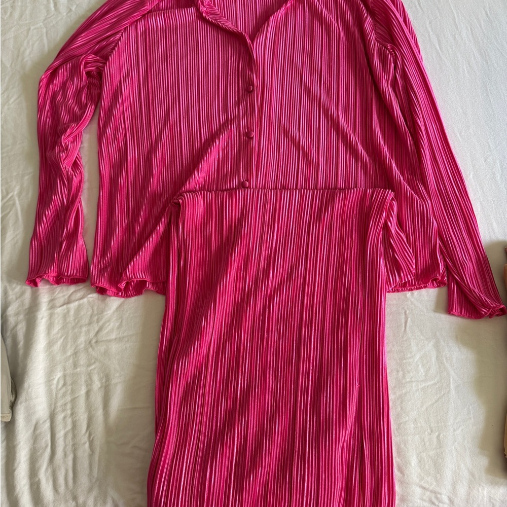 No Boundaries Pink Pleated Set